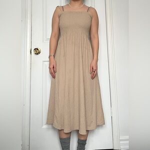 H&M Taupe Sleeveless Midi Dress